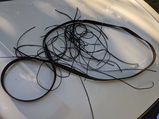 many strands of belt with remainder of belt