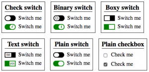 demo of variations of the switches, snapshot